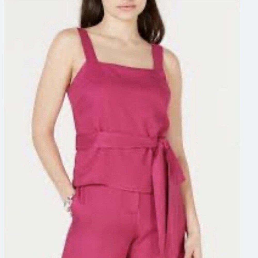 George Me By Mark Eisen Womens Fuchsia Pink Sleeveless Square Neck Top Size XL